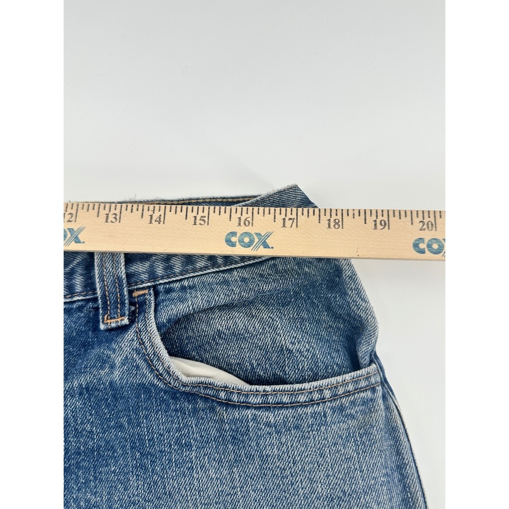Carhartt FR Jeans Mens 36x30 Blue Solid Straight Fit Vintage Workwear Denim - Picture 3 of 6